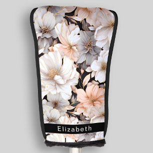 Mooie Perzik en Witte Pioen Personalized Golfheadcover