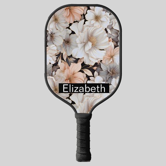 Mooie Perzik en Witte Pioen Personalized Pickleball Paddle