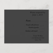 Mooie Perzik Geel en Groen Bloemen rsvp Uitnodiging Briefkaart (Achterkant)