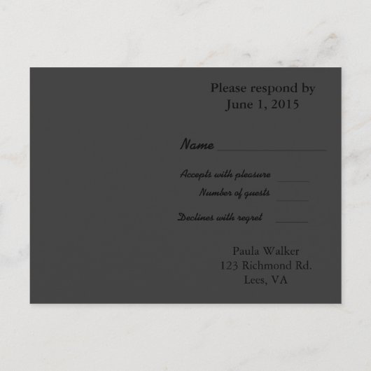 Mooie Perzik Geel en Groen Bloemen rsvp Uitnodiging Briefkaart (Achterkant)