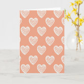 Mooie Perzik Liefdes Hartjes Kaart (Gele Bloem)