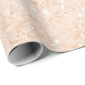 Mooie Perzik Nep Glitter Bruiloftsfeest Cadeaupapier (Rol Hoek)