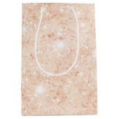 Mooie Perzik Nep Glitter Bruiloftsfeest Medium Cadeauzakje (Voorkant)