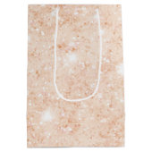 Mooie Perzik Nep Glitter Bruiloftsfeest Medium Cadeauzakje (Achterkant)