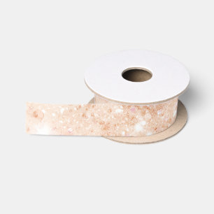 Mooie Perzik Nep Glitter Bruiloftsfeest Satijnen Lint