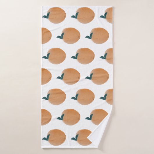 Mooie Perzik Oranje Fruit Handgetekend Badhanddoek (Badhanddoek)
