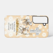 Mooie perzik pastel bloemige lammeren kruis christ samsung galaxy hoesje (Achterkant horizontaal)