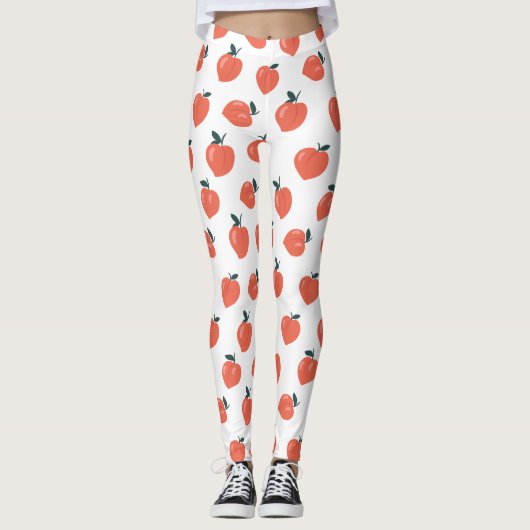 Mooie Perzik Patroon Leggings (Voorkant)