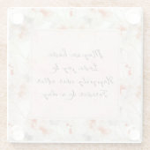 Mooie Perzik Rode Bloemen Romantische Bruiloft Glazen Onderzetter (Achterkant)