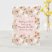 Mooie Perzik Rode Bloemen Romantische Bruiloft Kaart (Gele Bloem)