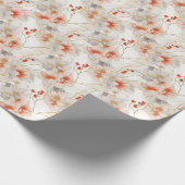 Mooie Perzik Rood Wit Bloemen Cadeaupapier (Hoek)