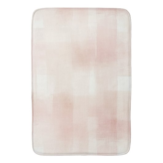 Mooie Perzik Roze Crème Geruit Badmat (Voorkant Verticaal)