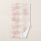 Mooie Perzik Roze Crème Plaid Bad Handdoek (Handdoek)