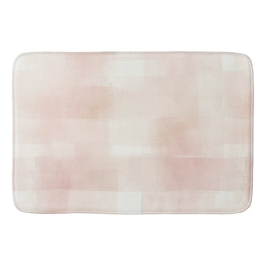 Mooie Perzik Roze Crème Plaid Badmat (Voorkant)