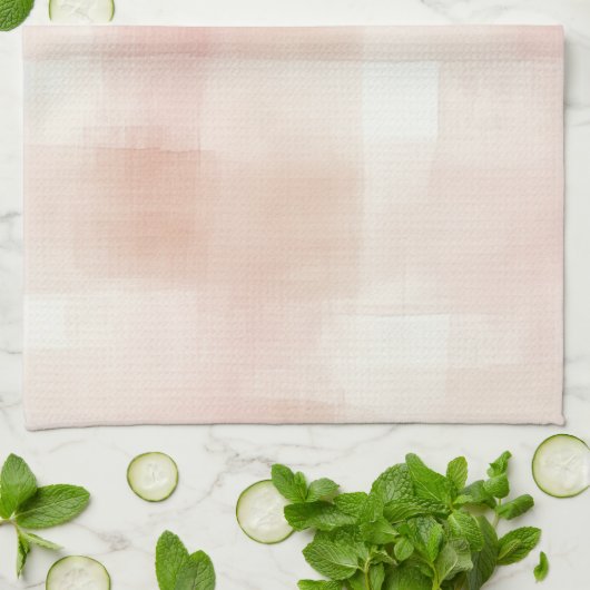 Mooie Perzik Roze Crème Plaid Theedoek (Gevouwen)