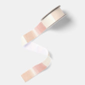 Mooie perzik roze crèmestrepen grosgrain lint (Achterkant)