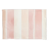 Mooie perzik roze crèmestrepen  kussensloop (Voorkant-Links)