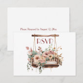 Mooie Perzik Tuin RSVP Kaart (Voorkant / Achterkant)