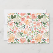 Mooie Perzik Waterverf Bloemen Verjaardagsfeest Kaart (Achterkant)