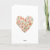 Mooie Perzik & Witte Bloemhart Liefde Kaart (Achterkant)