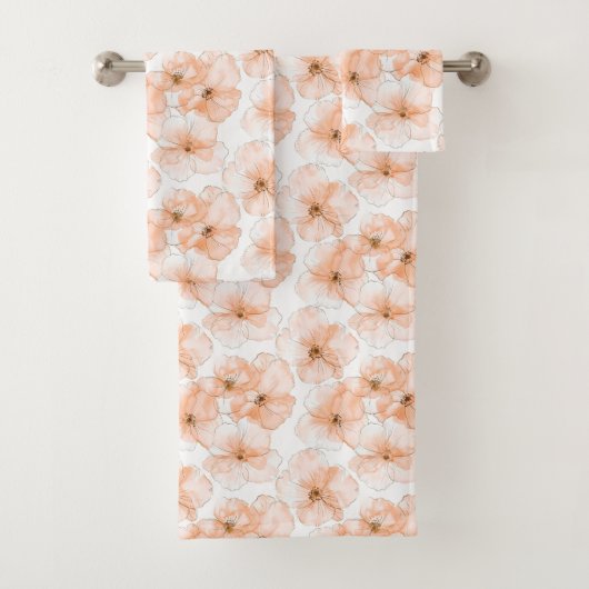 Mooie perzikbloemen bad handdoek (Insitu)