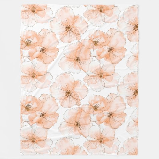 Mooie perzikbloemen fleece deken (Voorkant)