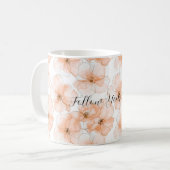 Mooie perzikbloemen koffiemok (Voorkant links)
