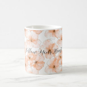 Mooie perzikbloemen koffiemok