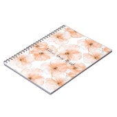 Mooie perzikbloemen notitieboek (Linkerzijde)