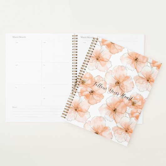 Mooie perzikbloemen planner (Display)