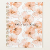 Mooie perzikbloemen planner (Voorkant)