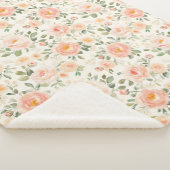 Mooie perzikbloemen sherpa deken (3/4)