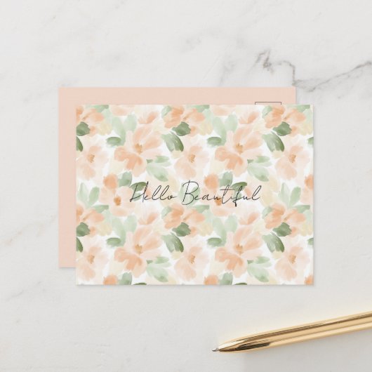 Mooie Perzikbloesems Briefkaart (Voorkant / Achterkant in situ)