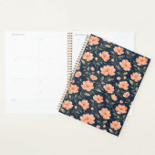 Mooie perzikbloesems op marineblauw planner (Display)