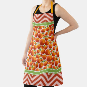 Mooie Perziken Stippen & Chevron Oranje Schort