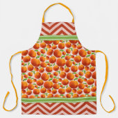Mooie Perziken Stippen & Chevron Oranje Schort (Voorkant)