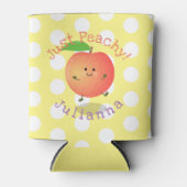 Mooie perzikgele cartoon illustratie blikjeskoeler (Voorkant)