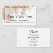 Mooie perzikkleurige roze oranje bloemige waterver visitekaartje (Voorkant / Achterkant)