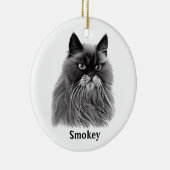 Mooie Perzische Kat met Facultatieve Naam Keramisch Ornament (Rechts)