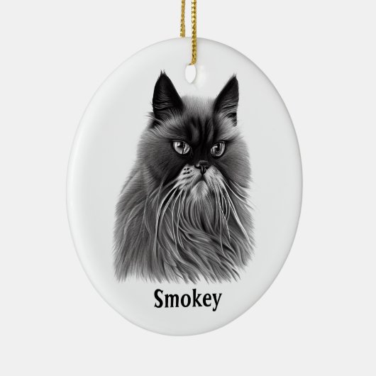 Mooie Perzische Kat met Facultatieve Naam Keramisch Ornament (Rechts)