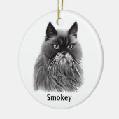 Mooie Perzische Kat met Facultatieve Naam Keramisch Ornament (Links)