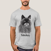 Mooie Perzische Kat met Facultatieve Naam T-shirt (Voorkant)