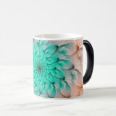 Mooie Perzitische bloesem Turquoise Fractal Flower Magische Mok (Voorkant rechts)
