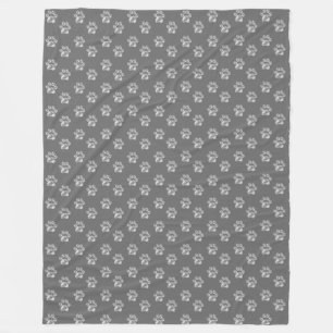Mooie Pet Paws op grijs Fleece Deken