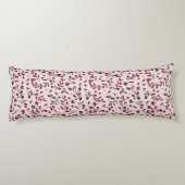 Mooie Petite Pink Berries Branches Lichaamskussen (Achterkant)