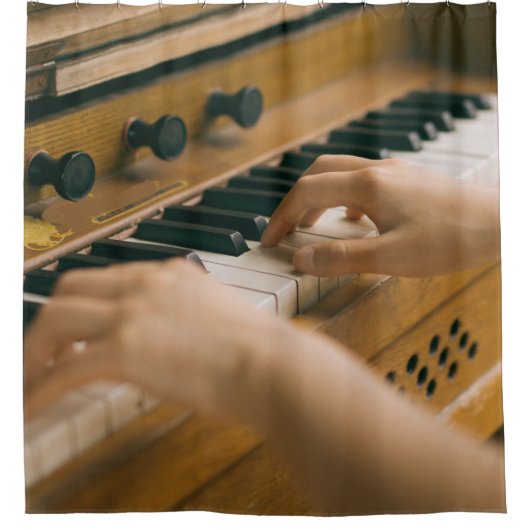 Mooie piano douchegordijn (Voorkant)