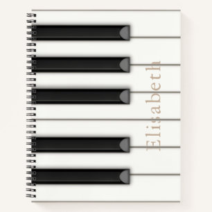 Mooie Piano Keys Gepersonaliseerd 8.5x11 Notitieboek
