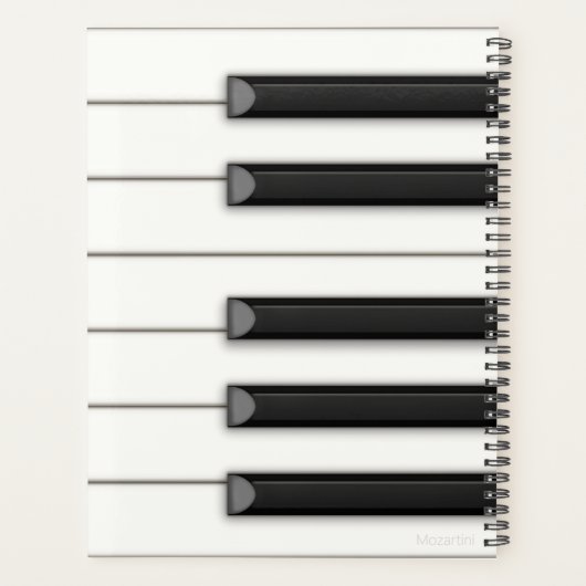 Mooie Piano Keys Gepersonaliseerd 8.5x11 Planner (Achterkant)