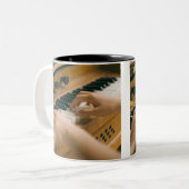 Mooie piano tweekleurige koffiemok (Voorkant links)