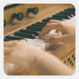 Mooie piano vierkante sticker